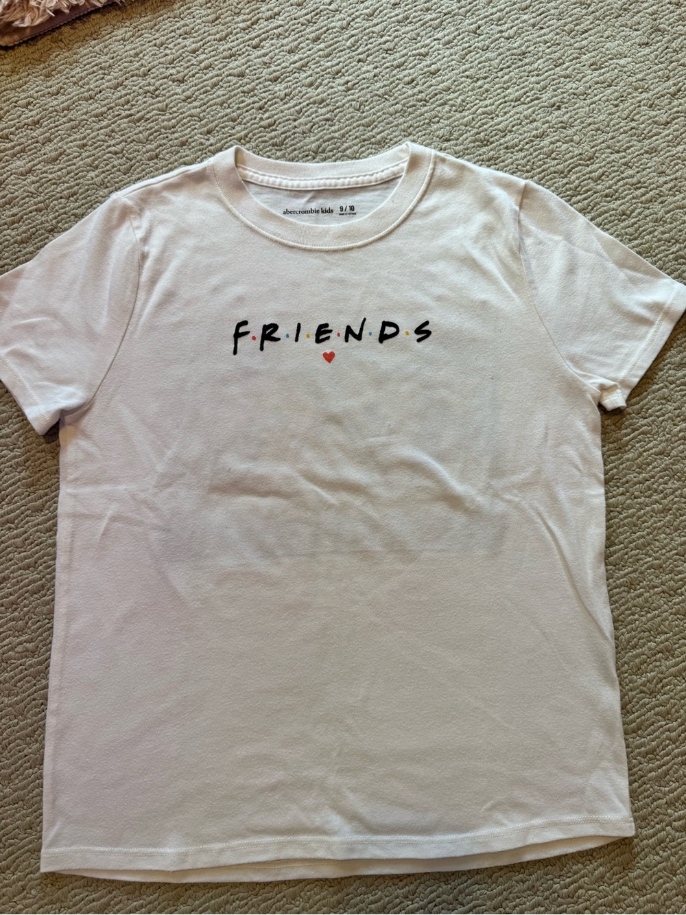 abercrombie kids White FRIENDS Graphic Tee with Red Heart